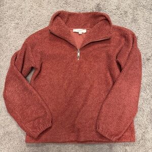 Loft fuzzy quarter zip sweater (XS)